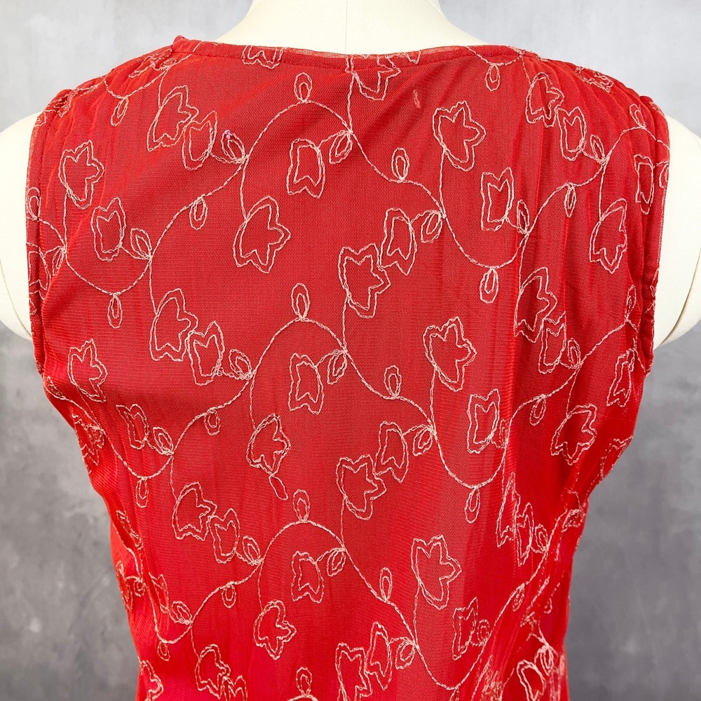 Y2K Womens Ethereal Mesh Dress Medium Cottage Fairy Grunge Artsy Glam HOCO - Picture 5 of 12